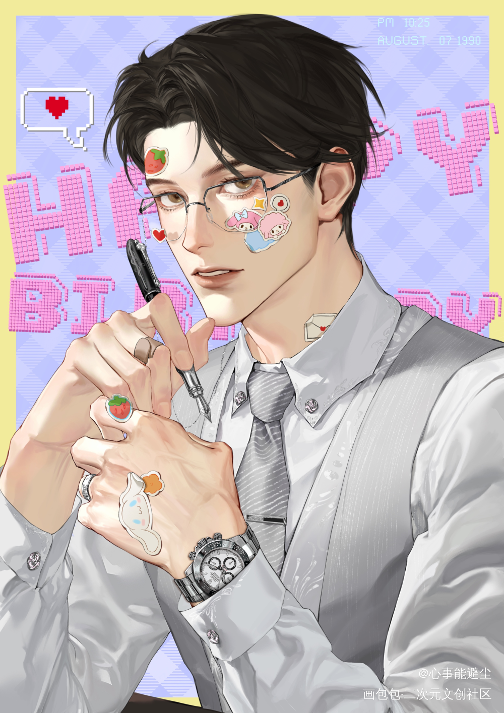黎总是祸水🤤_谁把谁当真188男团妹叔黎朔绘画作品