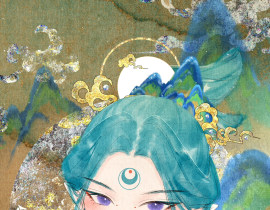 踏雪寻青 霁山月_绘画作品