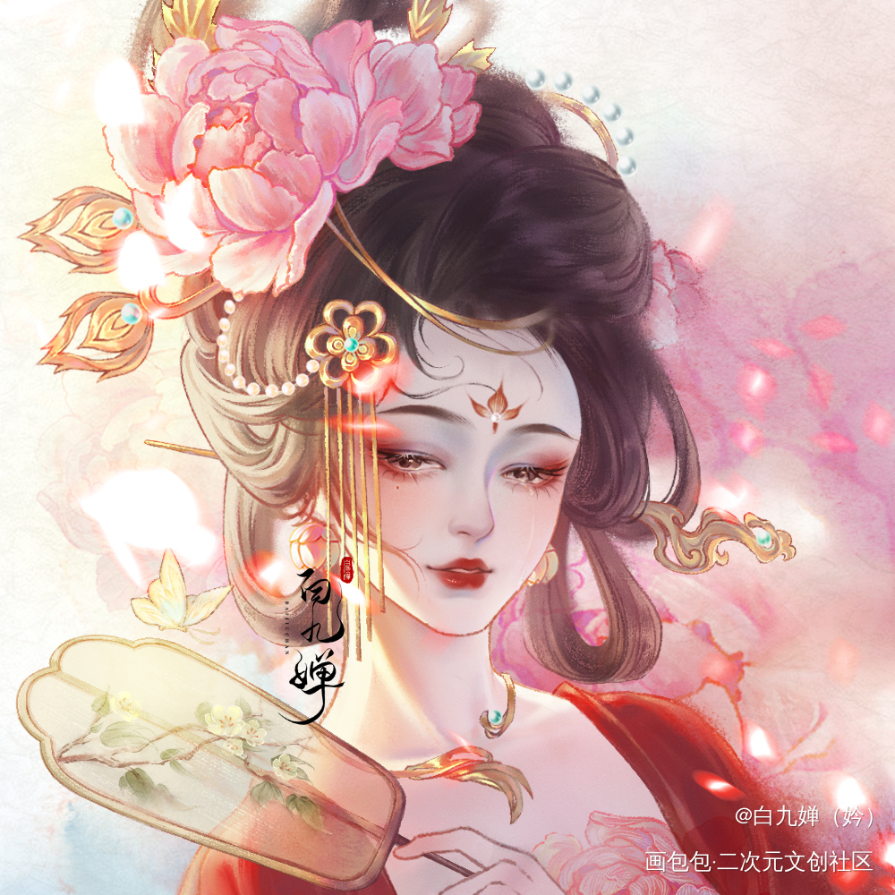 云想衣裳花想容_板绘涂古风人物古风头像板绘插画绘画作品