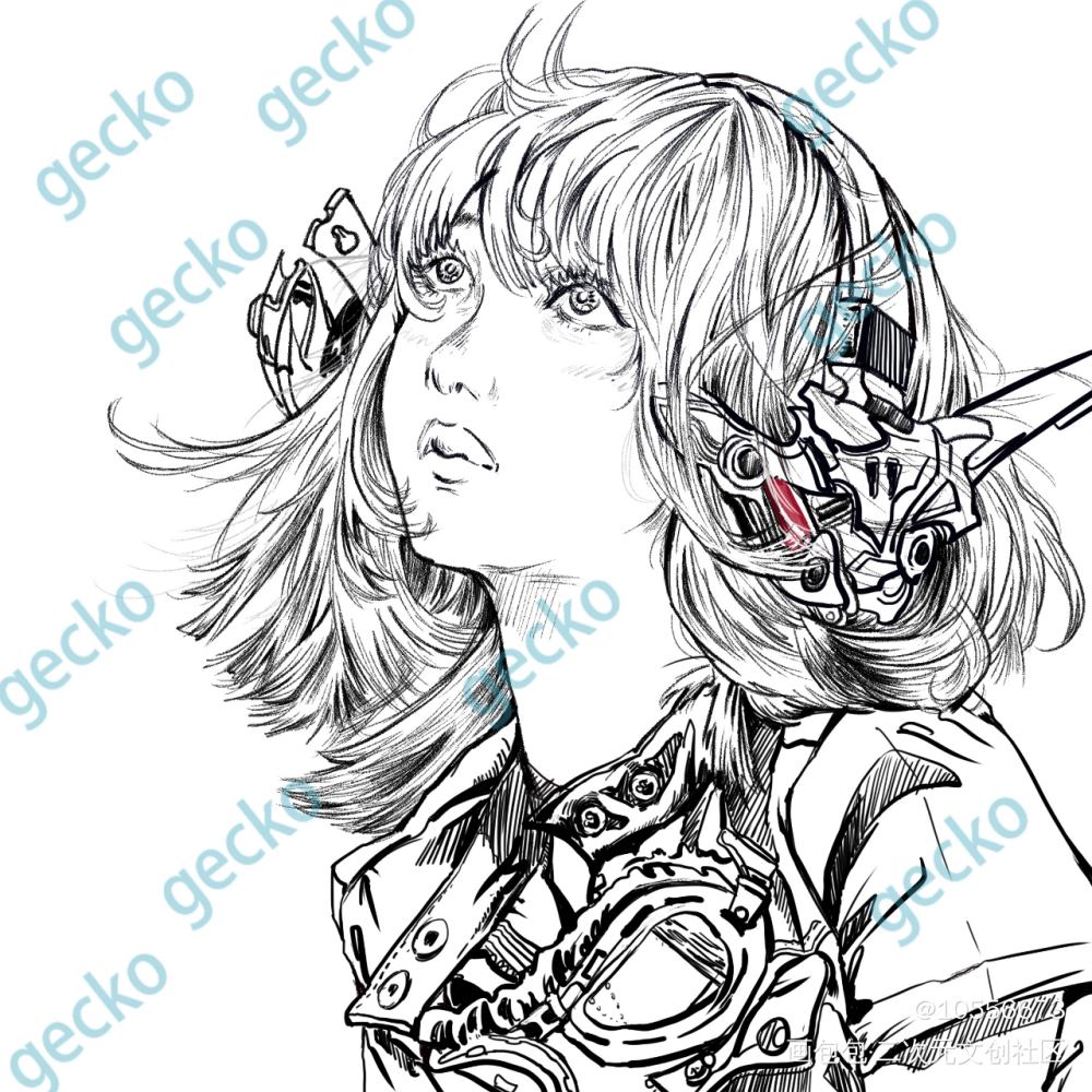 还有3天😝_板绘涂黑白简笔绘画作品