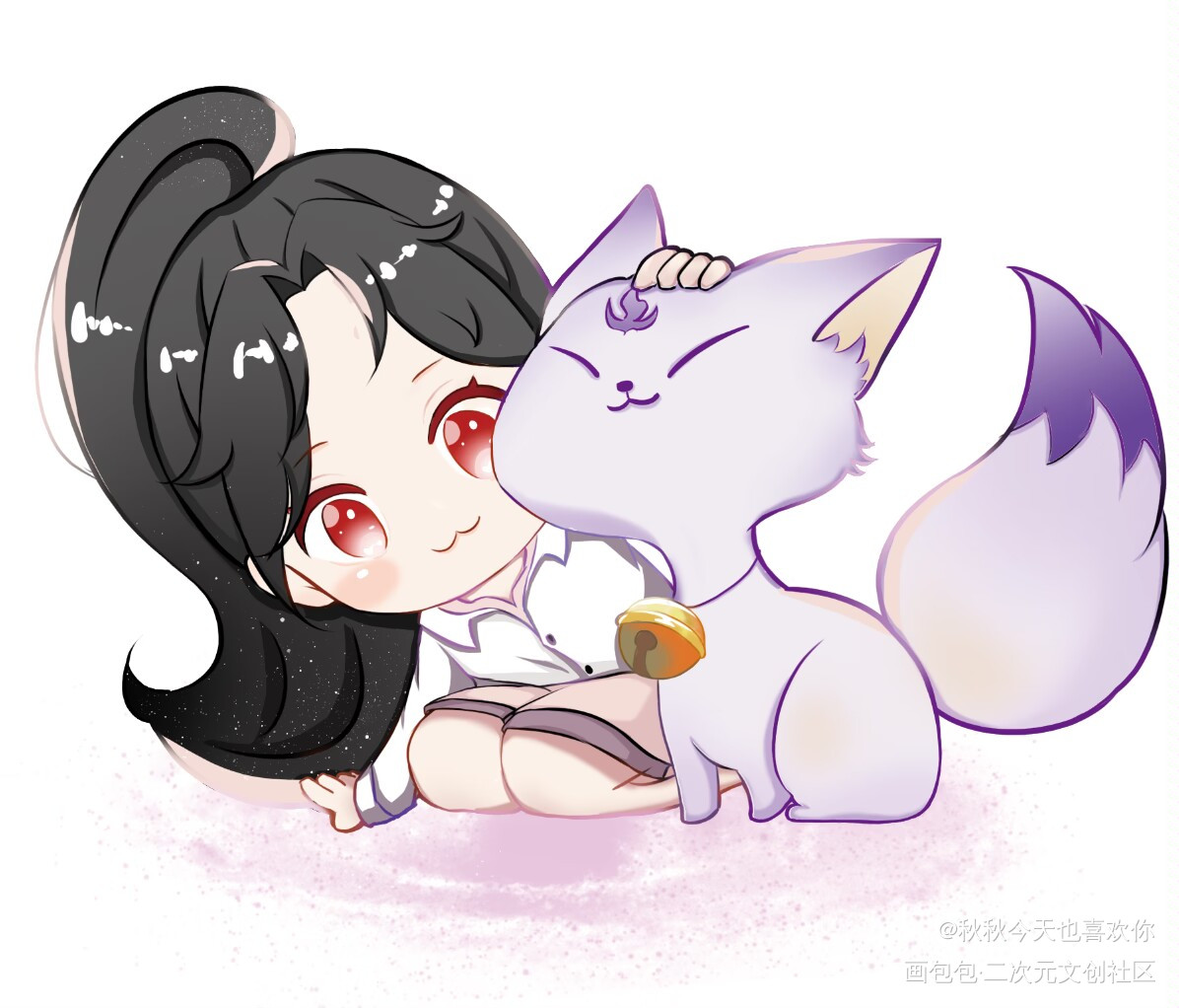 Q版_板绘涂摸鱼页Q版画画绘画作品