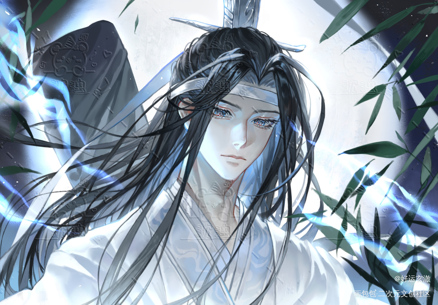 你，要与我为敌吗_魔道祖师忘羡蓝忘机魏无羡绘画作品