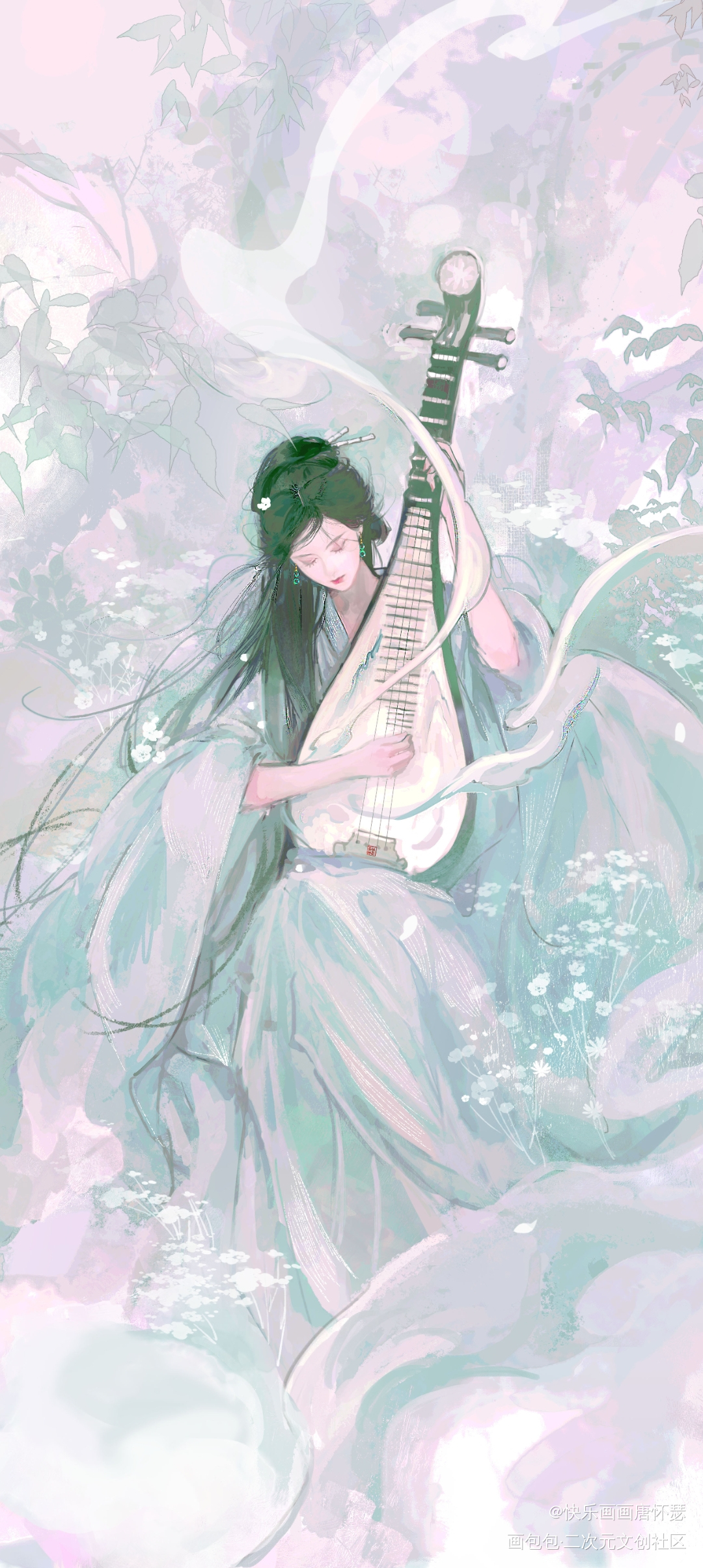 山鬼_国潮古风插画陈都灵摸鱼板绘绘画绘画作品