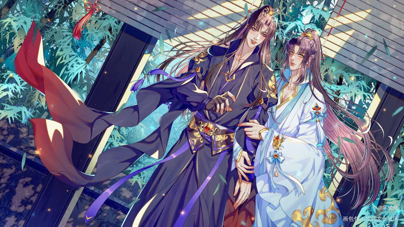二哈~_二哈和他的白猫师尊燃晚墨燃楚晚宁古风绘画作品