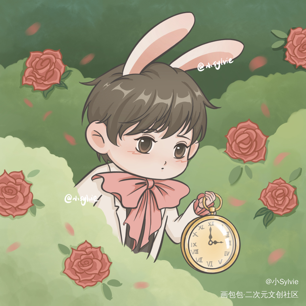 兔子先生：“不好了要迟到了”_娘娘腔188男团李程秀板绘涂绘画作品