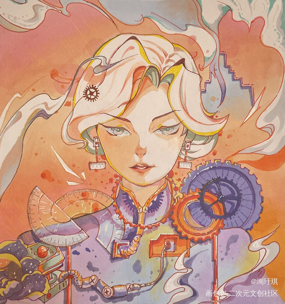 中西_马克笔上色马克笔绘画作品