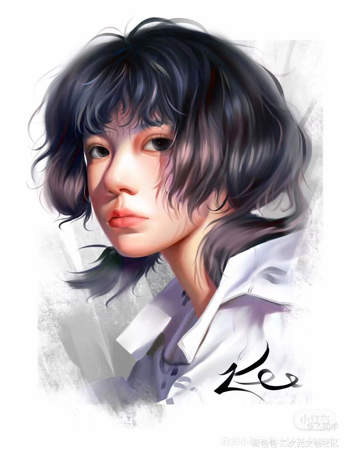 浅浅更新一下_板绘涂厚涂厚涂练习人物厚涂绘画作品