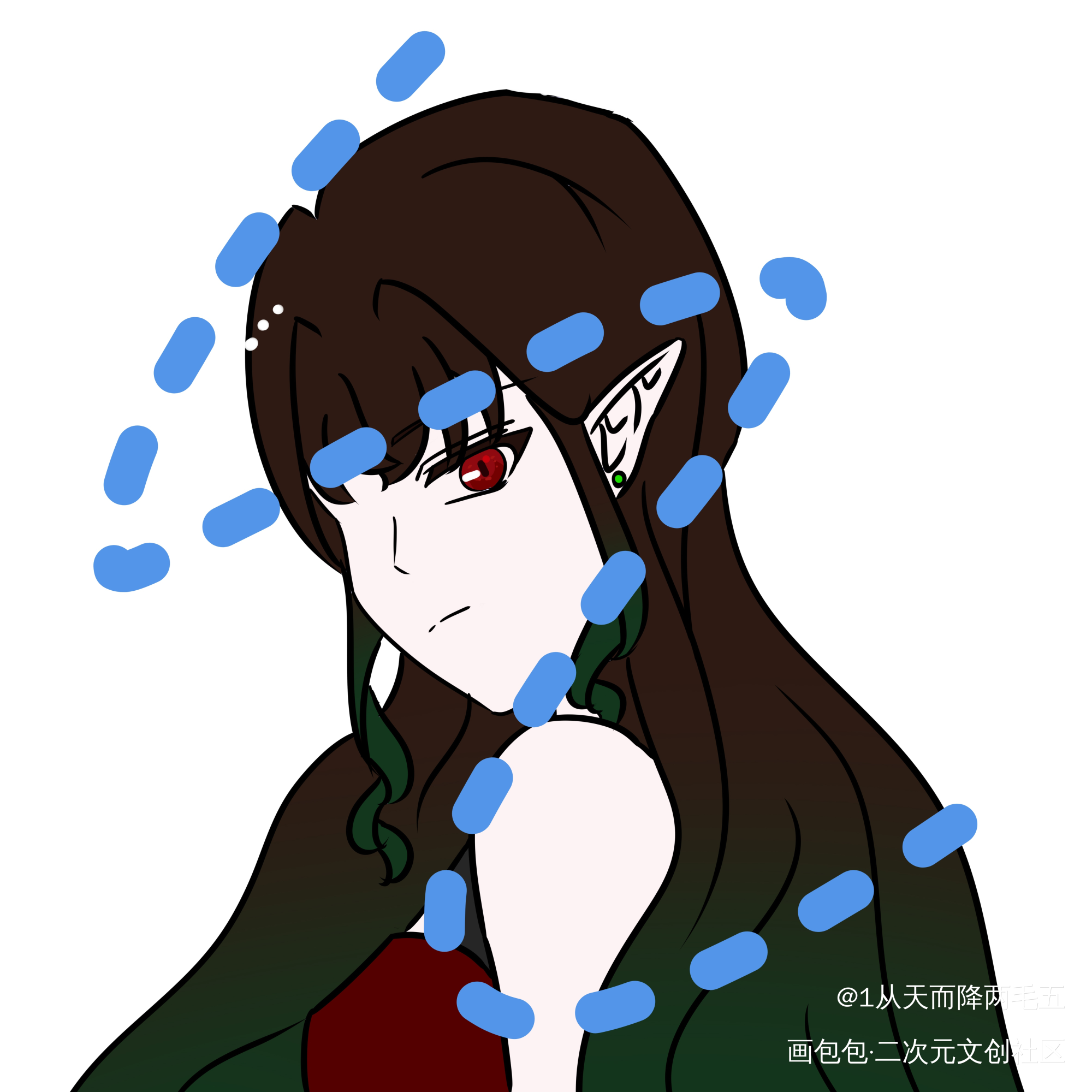 接稿_板绘涂摸鱼页绘画作品