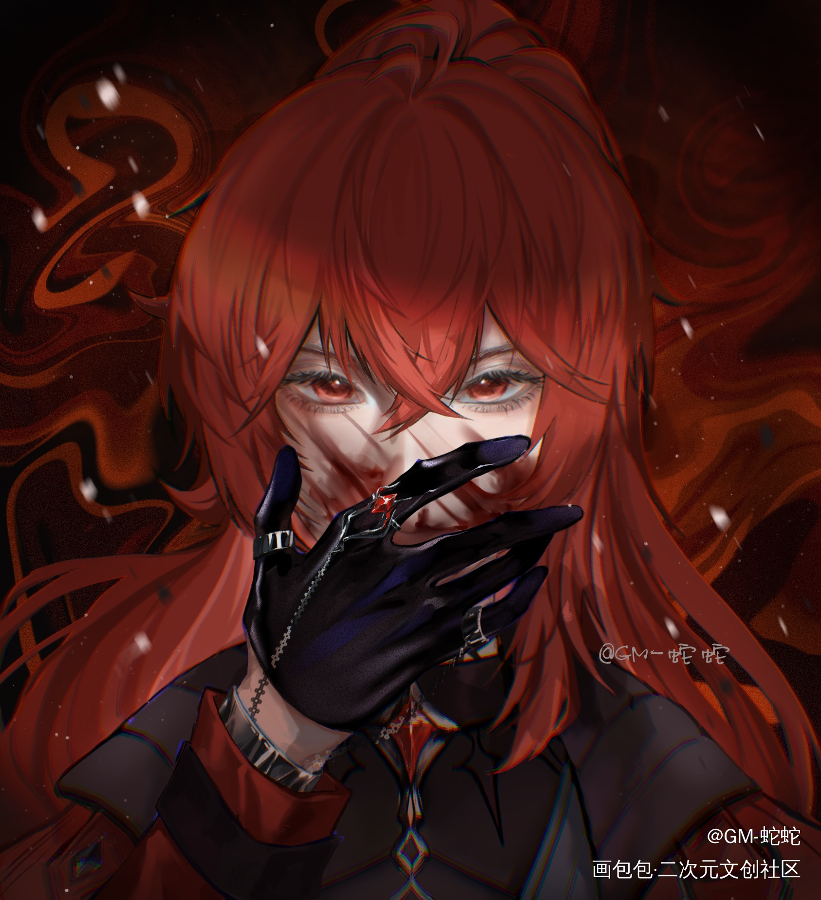 一些摸鱼_原神散兵迪卢克我要上首推绘画绘画作品