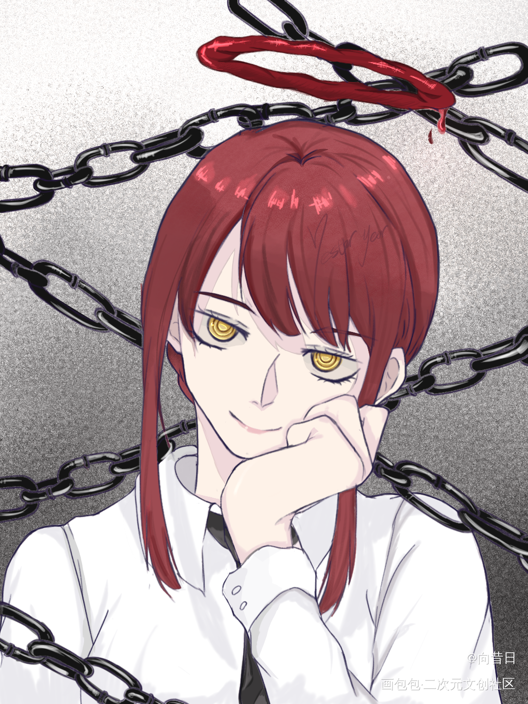 _电锯人白菜接稿接稿绘画绘画作品