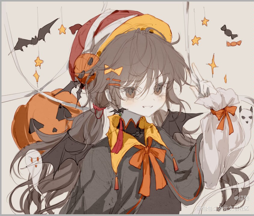 🎃_头像摸鱼自设板绘绘画绘画作品