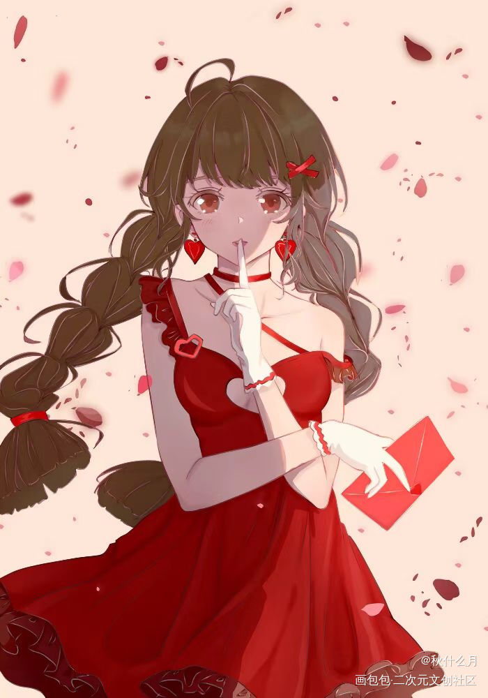 玫瑰少女_彩色漫画板绘涂绘画作品