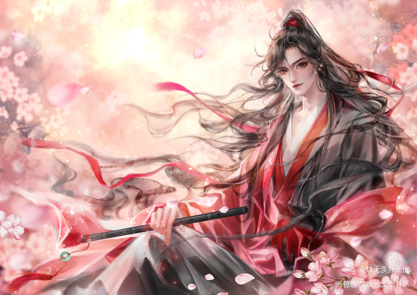 魏无羡生贺_魔道祖师蓝忘机魏无羡绘画作品