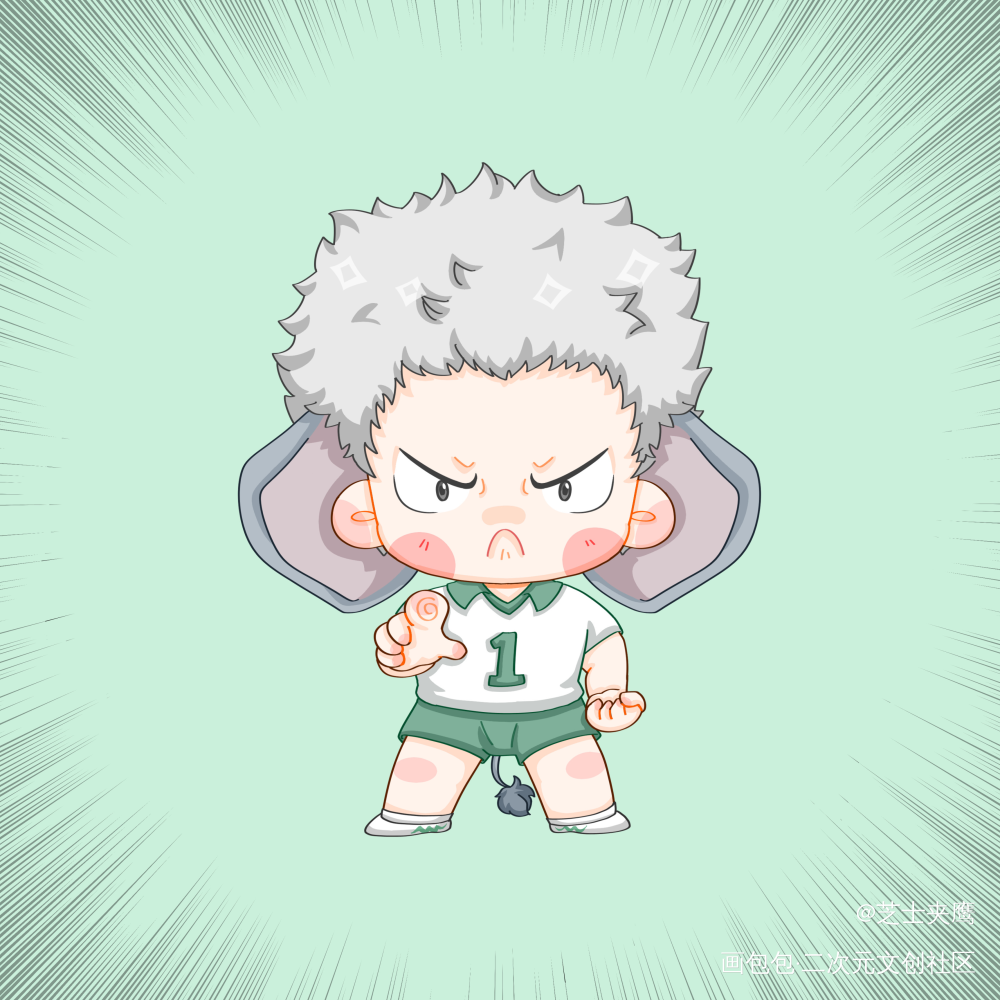 狠狠扣下去_排球少年二口坚治青根高伸青二口绘画作品