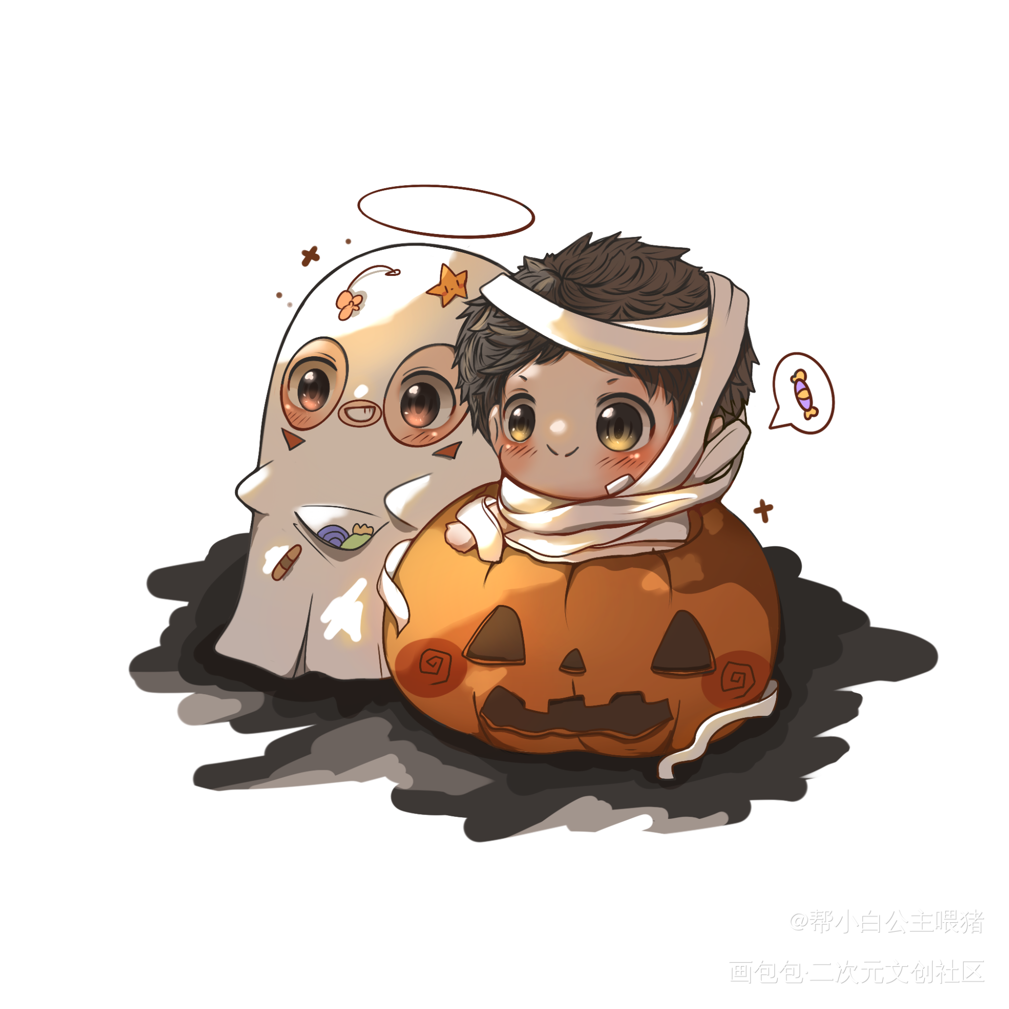 🎃👻_188男团白新羽俞风城Q版绘画作品