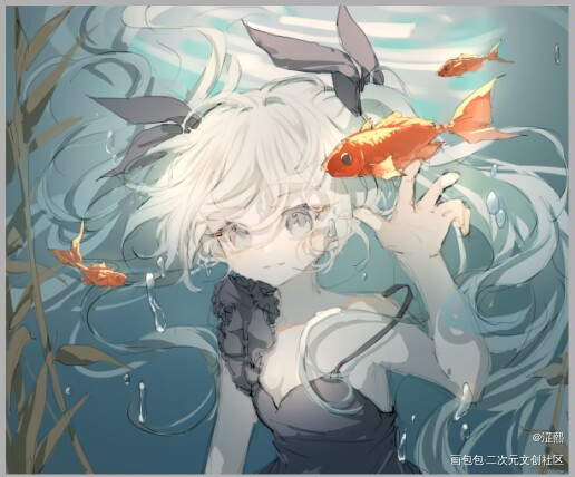 摸🐟_初音未来头像摸鱼板绘绘画绘画作品