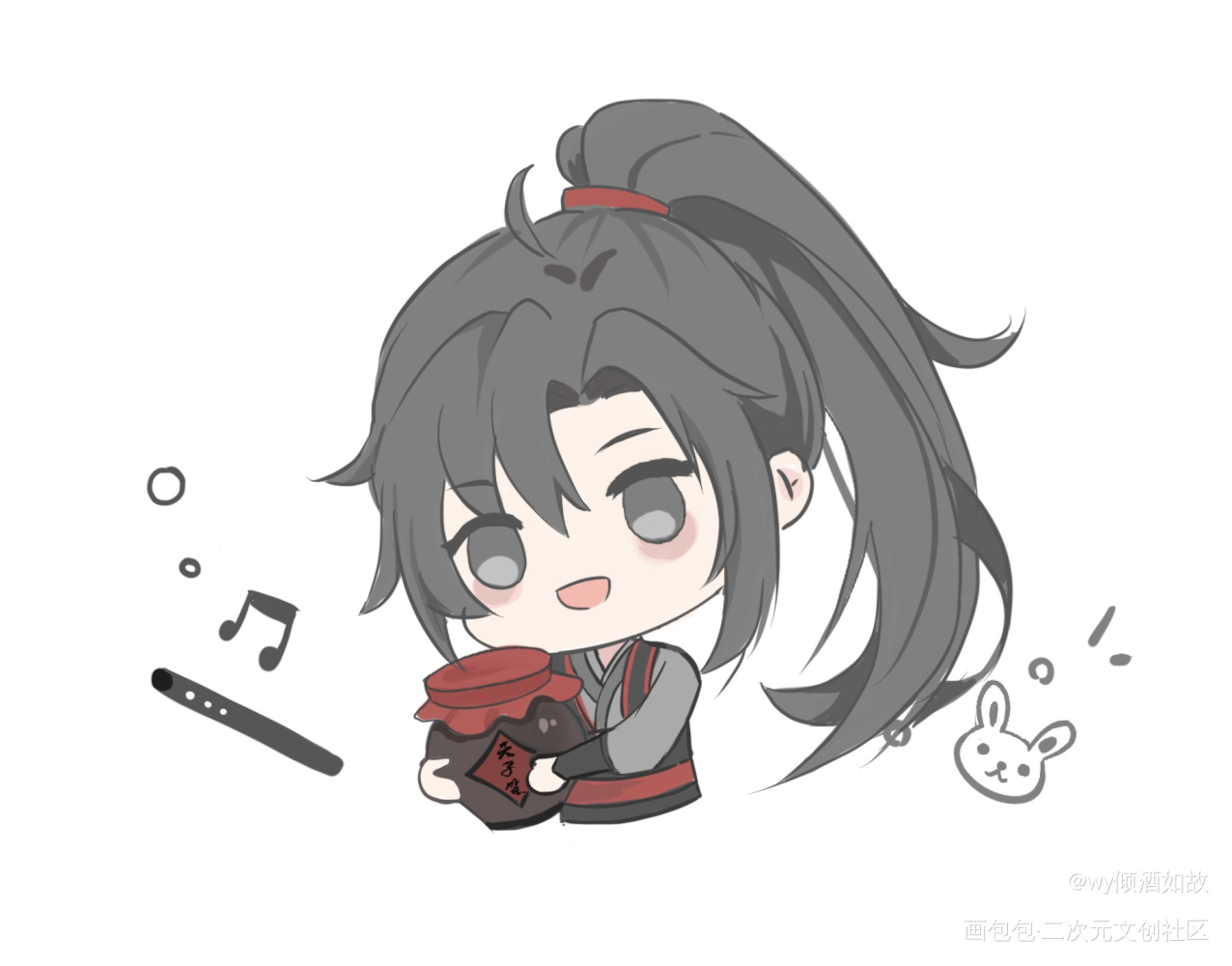 _魔道祖师蓝忘机魏无羡绘画作品