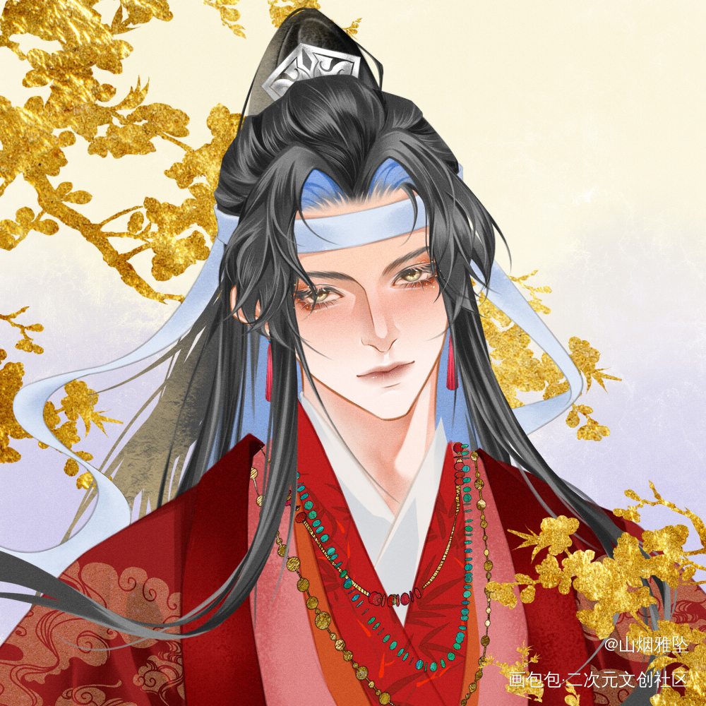 汪叽小娇夫_魔道祖师忘羡蓝忘机，魏无羡魏无羡蓝忘机忘羡大婚绘画作品