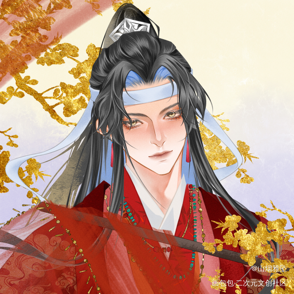 汪叽小娇夫_魔道祖师忘羡蓝忘机，魏无羡魏无羡蓝忘机忘羡大婚绘画作品