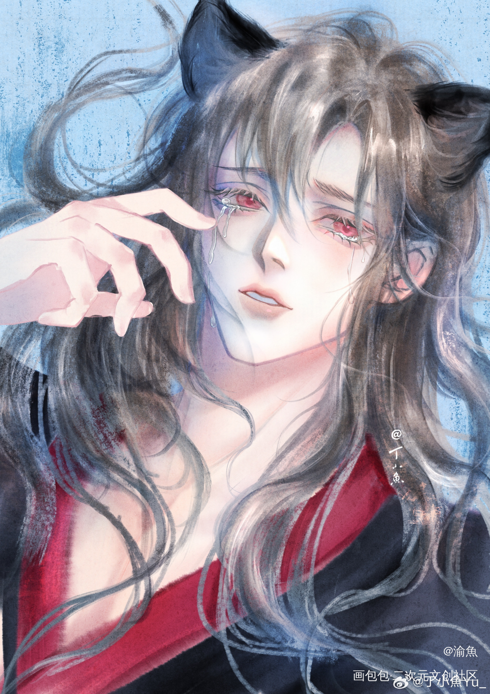 猫猫羡_魔道祖师忘羡魏无羡中国风古风绘画作品