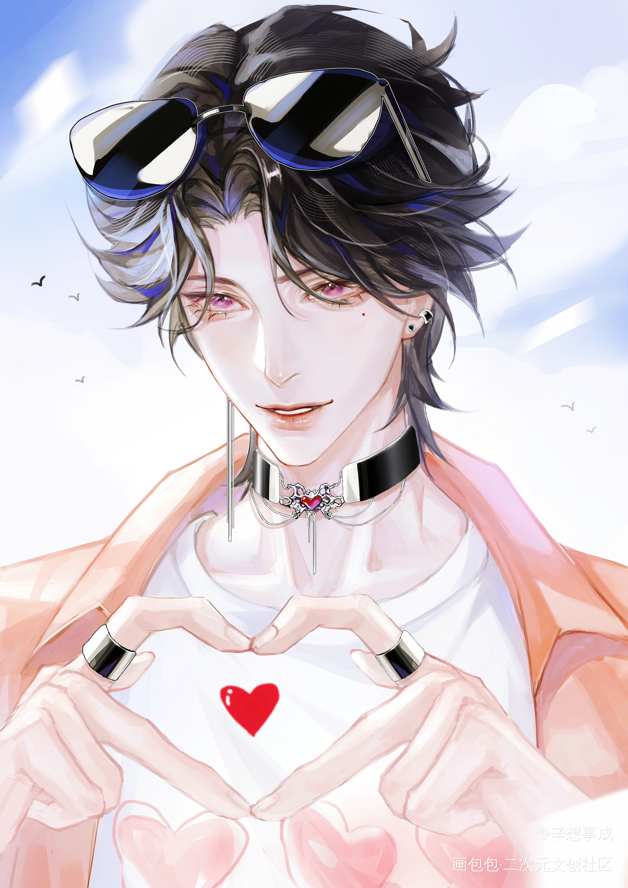 比心😘_谁把谁当真188男团赵锦辛绘画作品