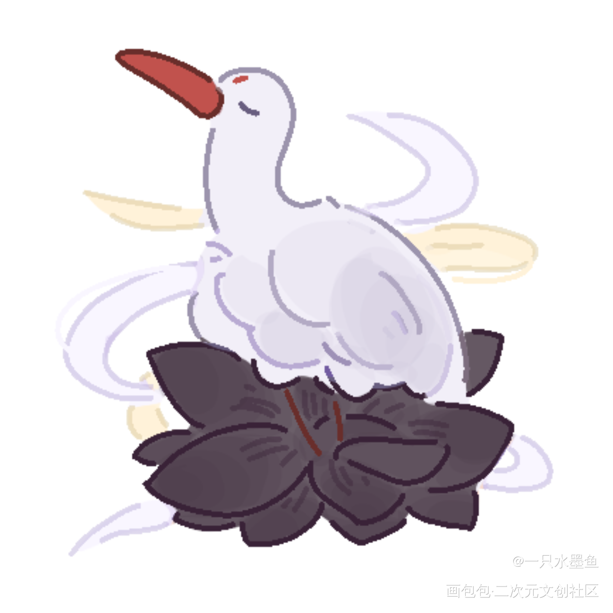 霖林白鹤与黑莲花_人渣反派自救系统冰秋Q版约稿绘画作品