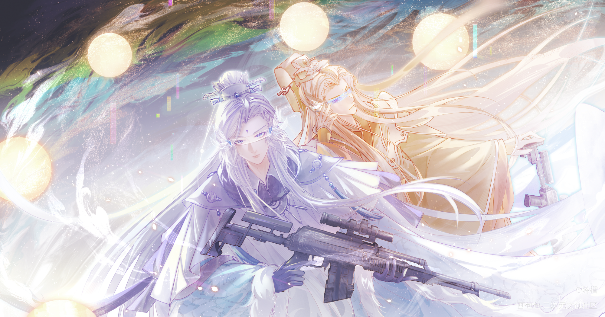 赛博双秀_霹雳布袋戏古风倦收天原无乡绘画绘画作品