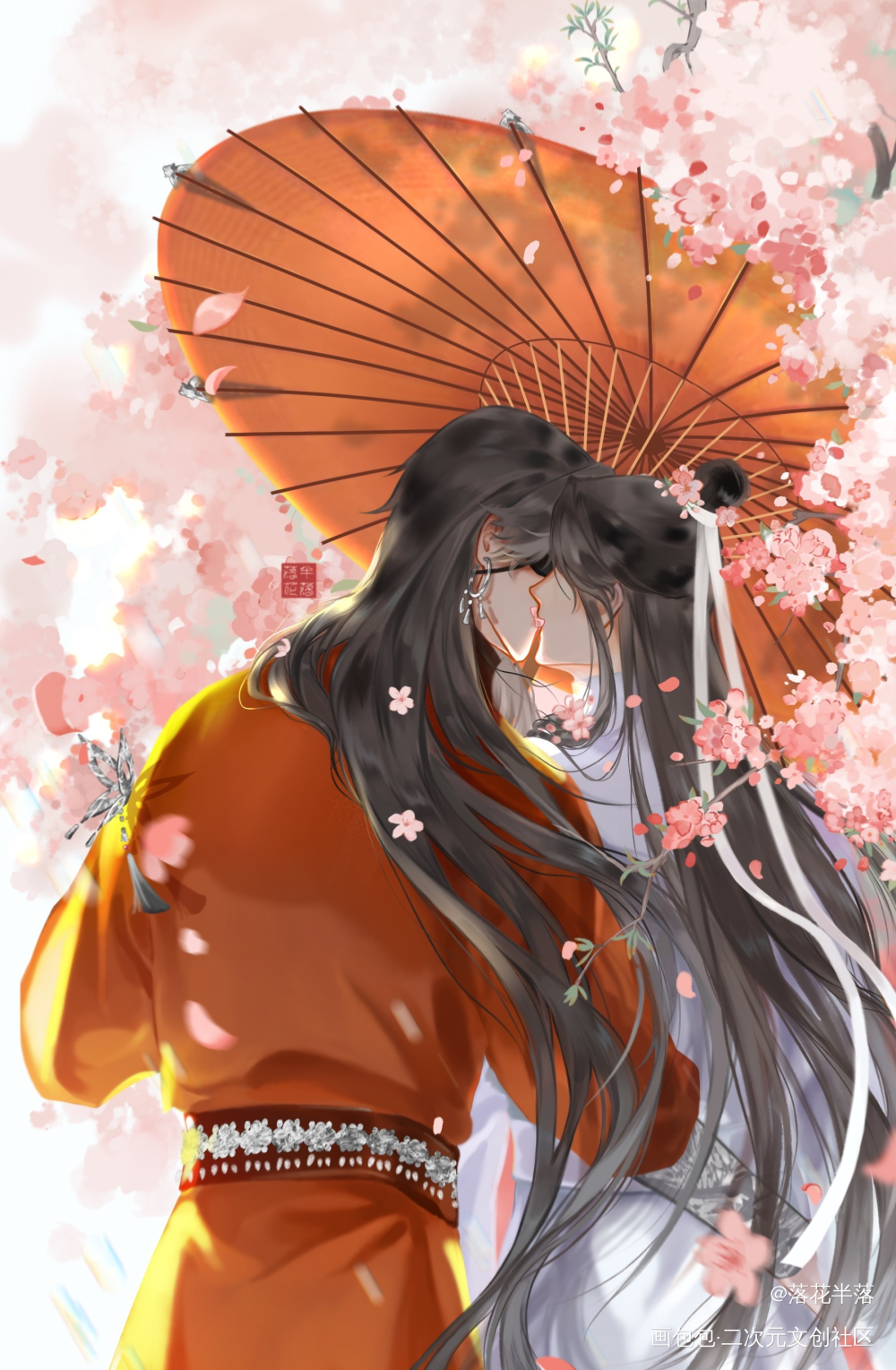 花怜-桃花_天官赐福谢怜花城绘画作品