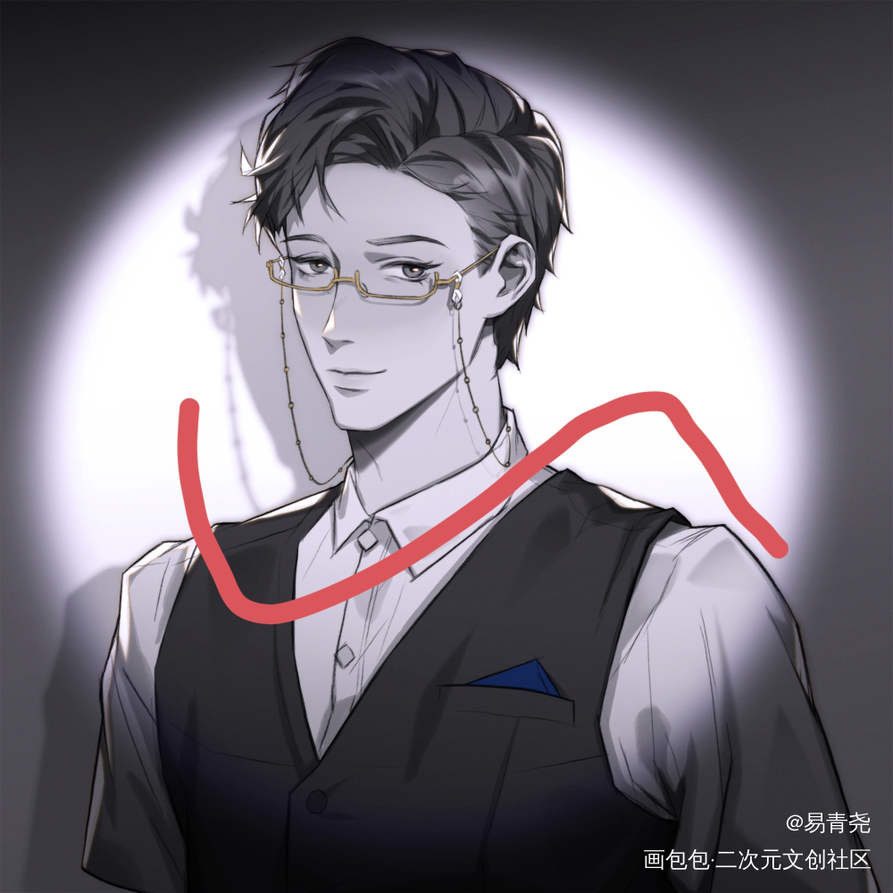 『原顾』黑西_针锋对决188男团约稿绘画作品