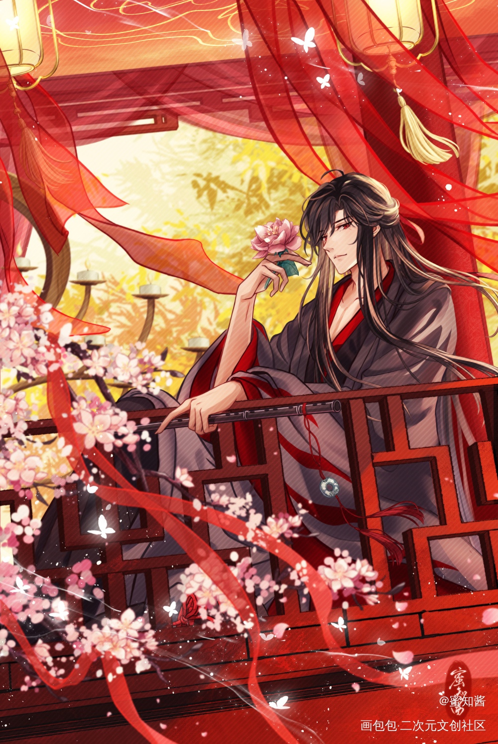 老祖-惊鸿一瞥_魔道祖师忘羡魏无羡绘画作品