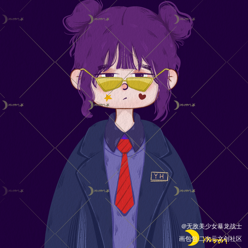 单人头像_板绘涂绘画作品