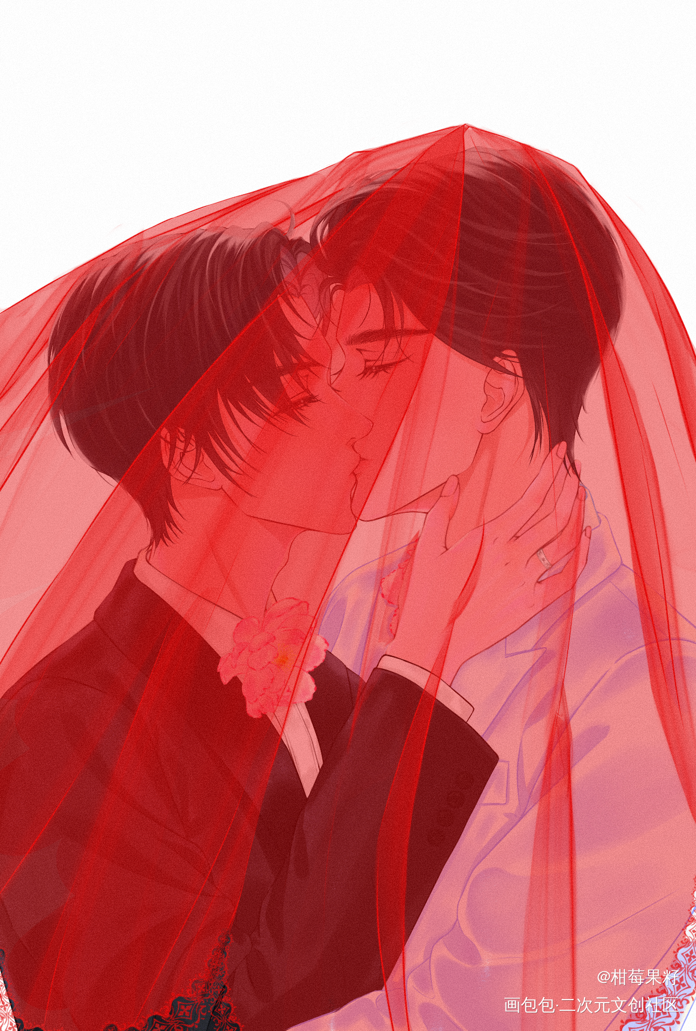 婚礼忘羡_魔道祖师忘羡蓝忘机魏无羡绘画作品