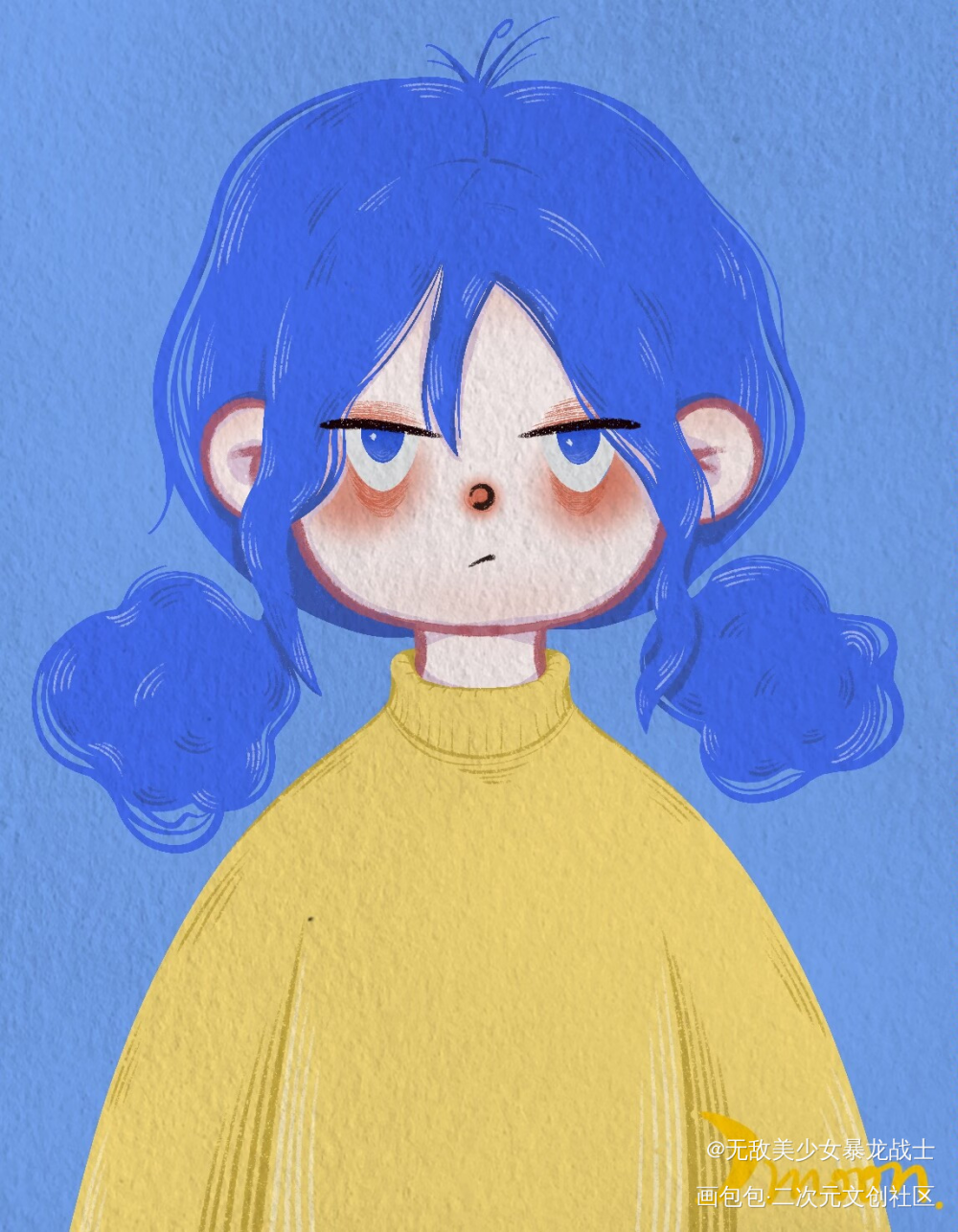 单人头像_板绘涂绘画作品