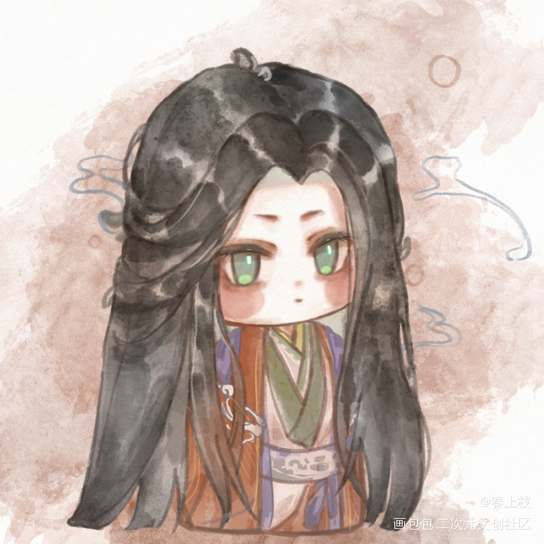 宝宝，快到本王怀里来_代号鸢左慈·代号鸢板绘涂QQ人绘画作品