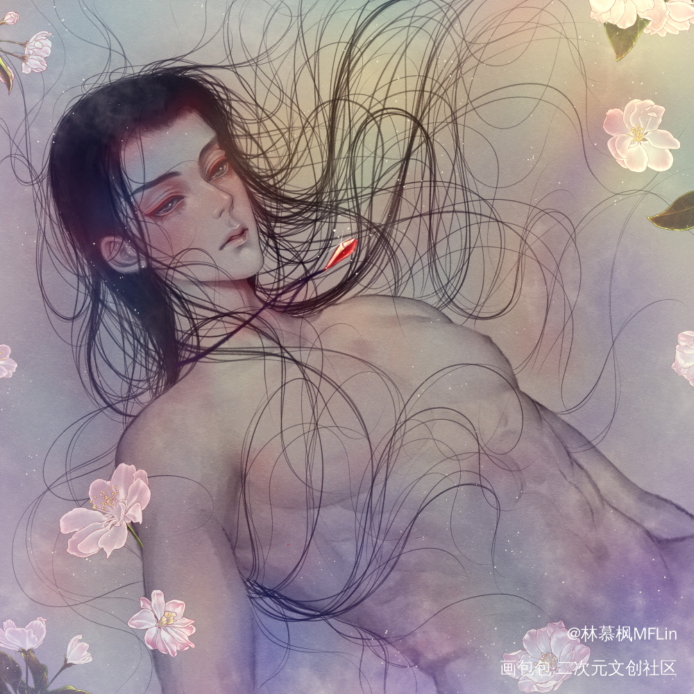 龙血晶～_二哈和他的白猫师尊燃晚楚晚宁古风绘画作品