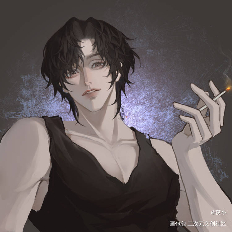 _盗墓笔记黑瞎子摸鱼绘画作品