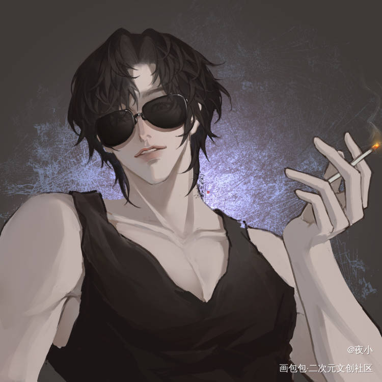 _盗墓笔记黑瞎子摸鱼绘画作品