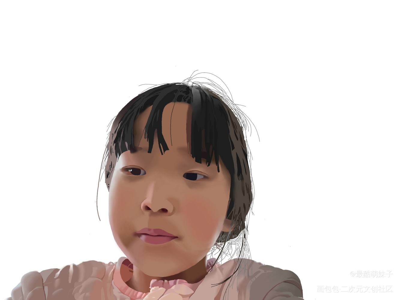 真人肖像指绘作品_仙梦手绘绘画作品