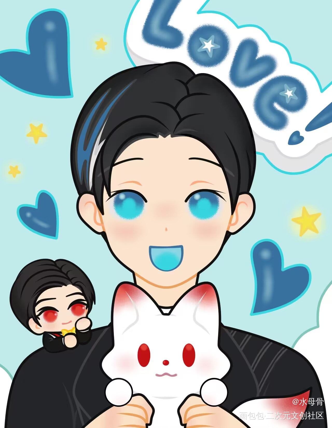 Love！💙_假面骑士浮吉吉恩浮世英寿假面骑士geats绘画作品