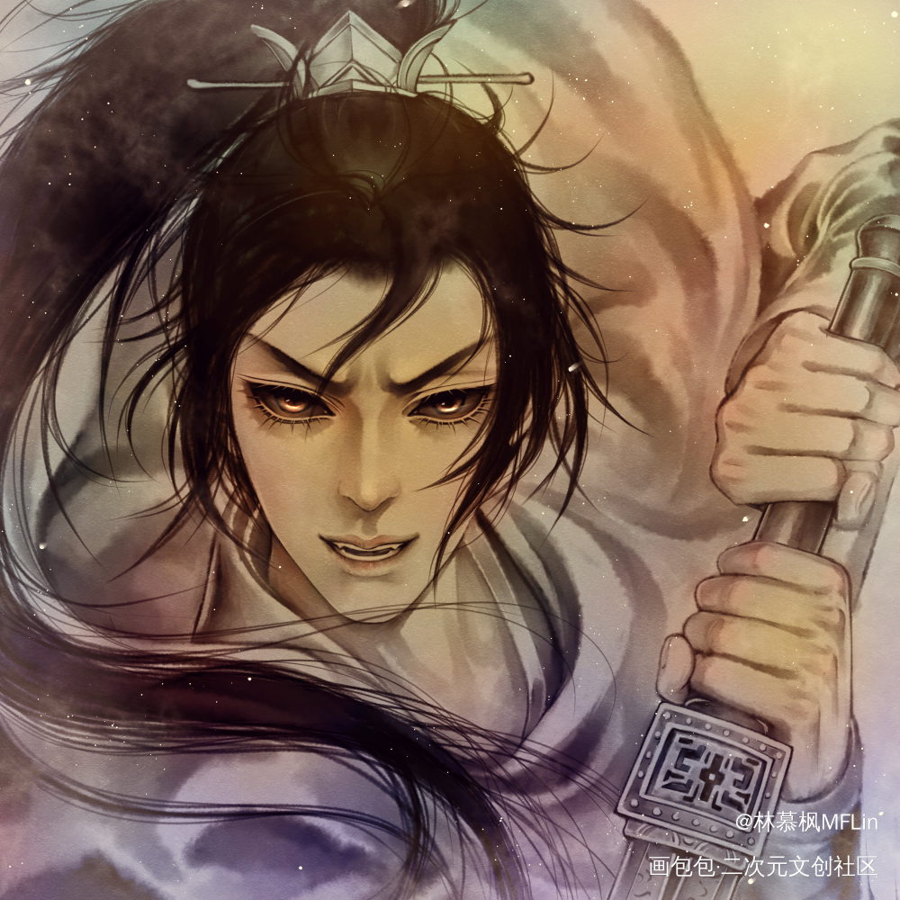 师尊，翻身～_二哈和他的白猫师尊燃晚墨燃手绘古风绘画作品