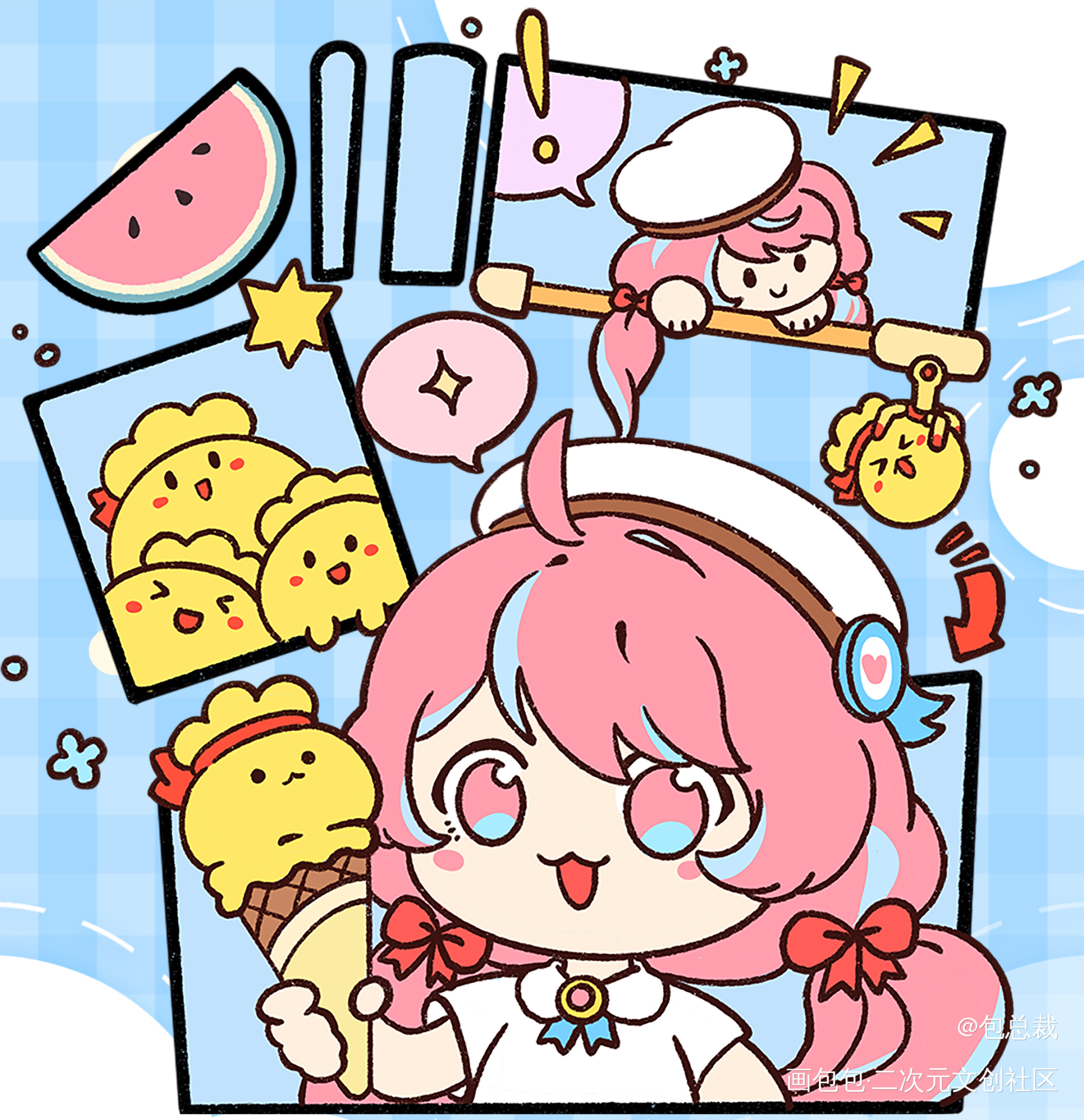 冬天的冰凌淋特别美味？_包总裁·画包包绘画作品