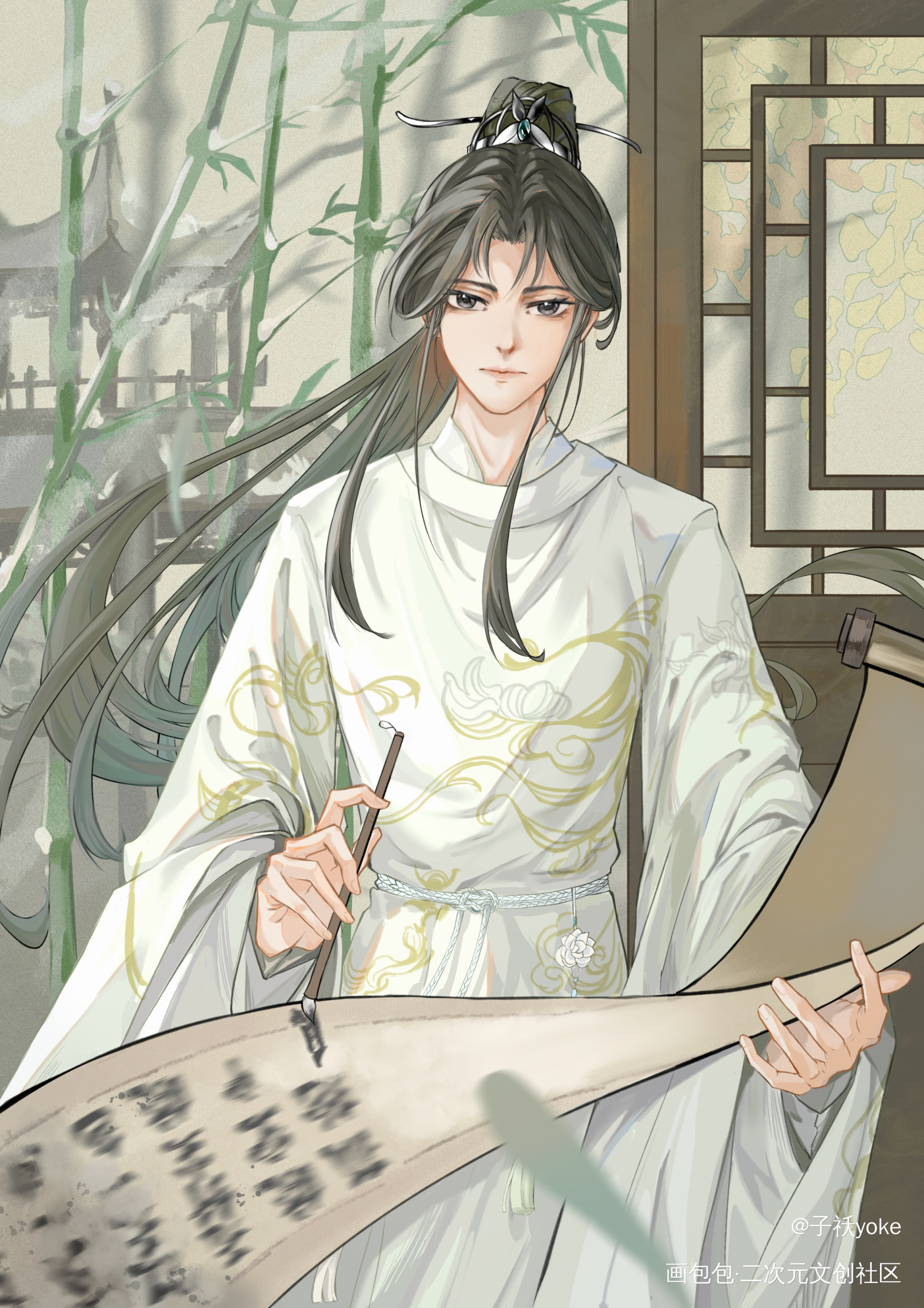 小段在写字_段鸣竹万岁强制我爱他绘画作品