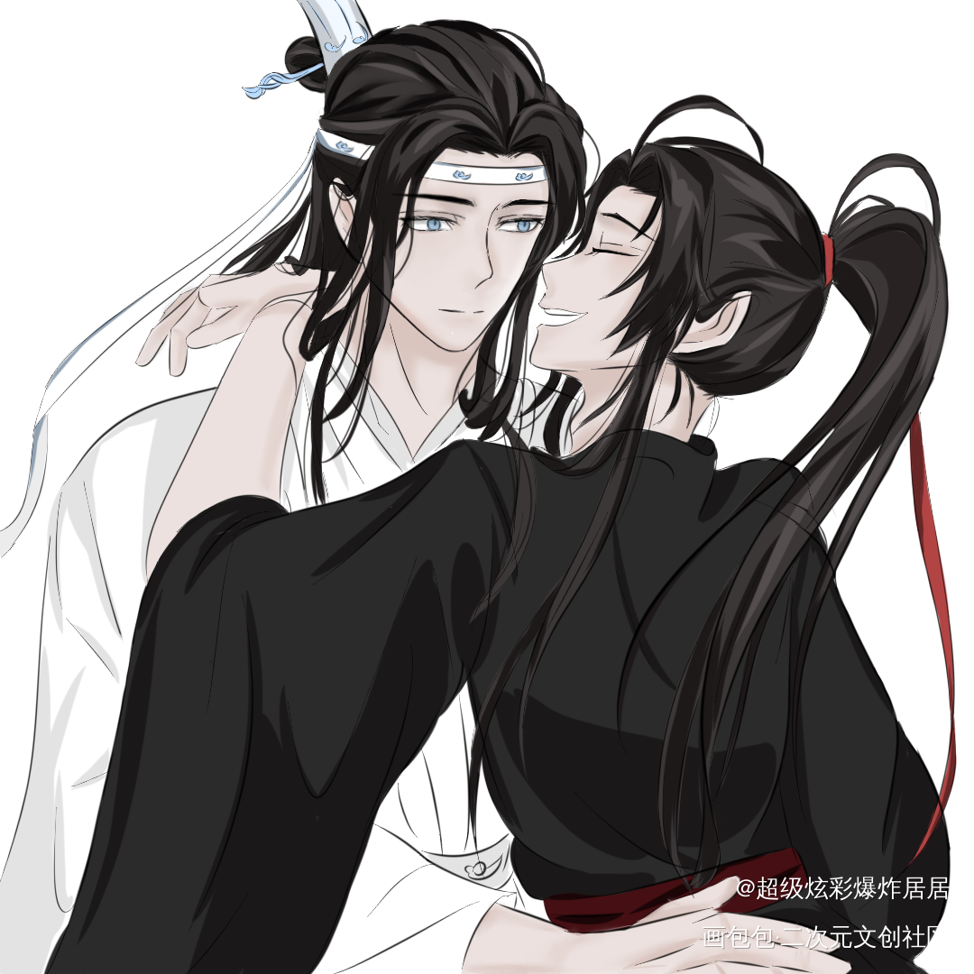 忘羡cp饭_魔道祖师蓝忘机·魔道祖师魏无羡·魔道祖师魔道祖师忘羡绘画作品