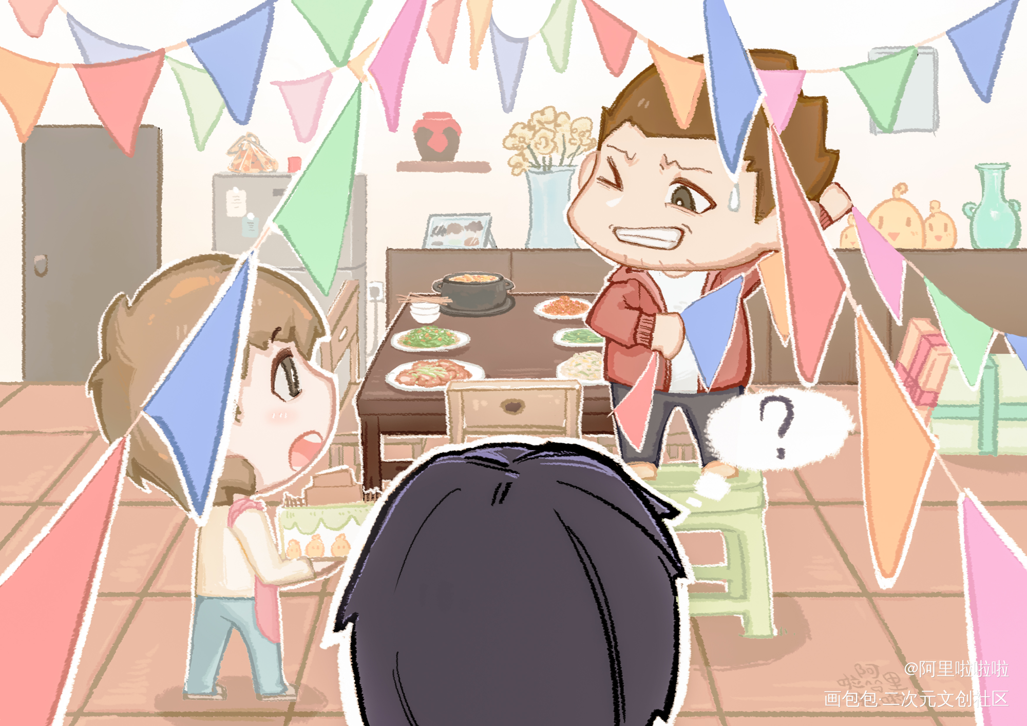 大张哥生日快乐～_盗墓笔记张起灵生日季快乐板绘涂绘画作品