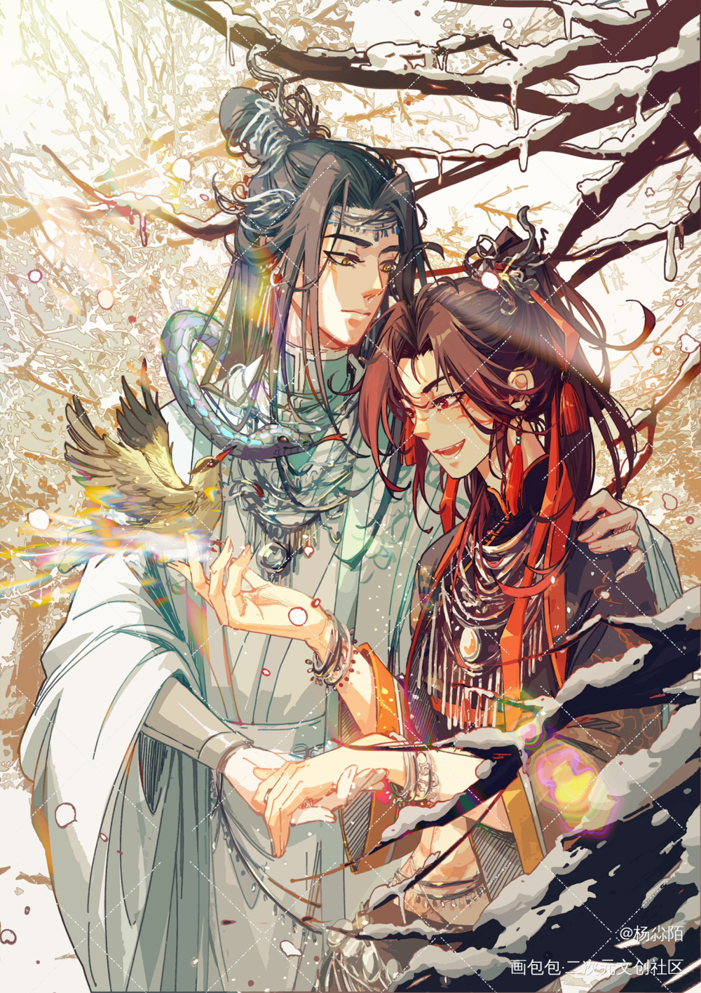 忘羡_魔道祖师蓝忘机魏无羡绘画作品