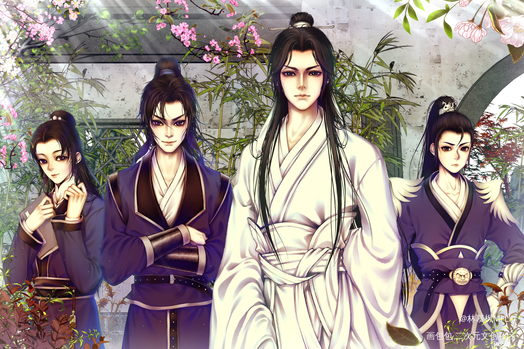 死生之巅F4～_二哈和他的白猫师尊墨燃楚晚宁古风绘画作品