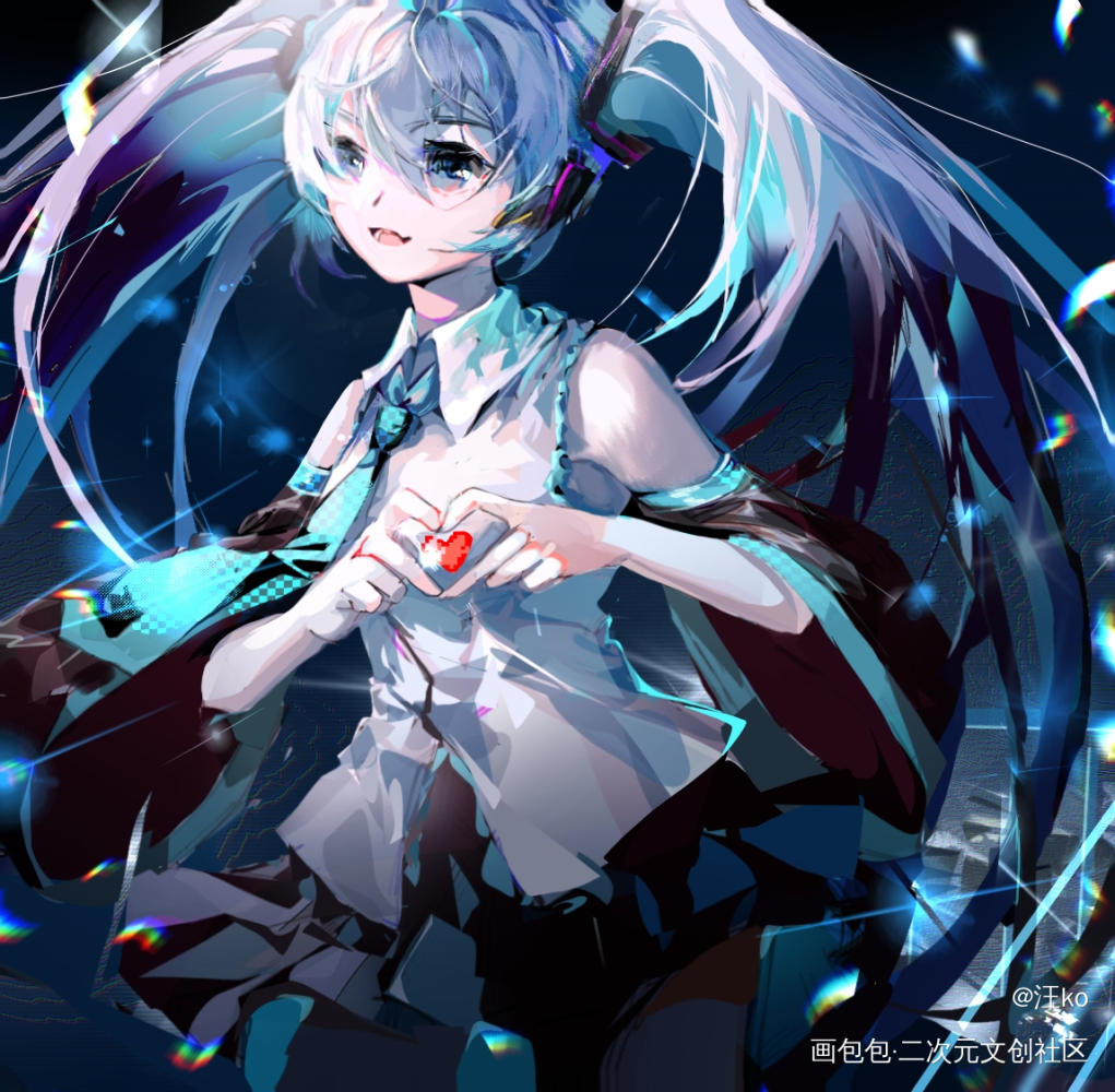 高考完画的初音未来_初音未来初音初音miku绘画作品