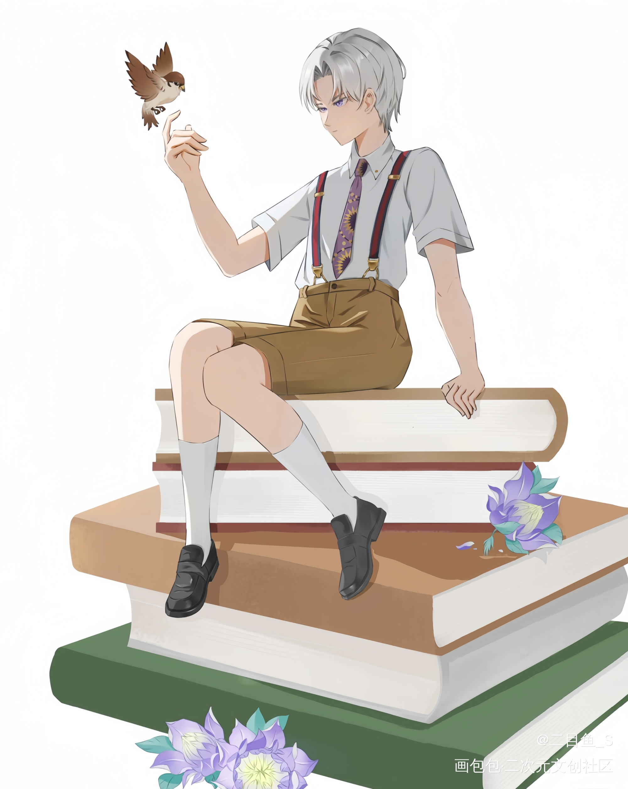 摸了小时候的查宝_光与夜之恋查理苏·光与夜之恋摸鱼页绘画作品