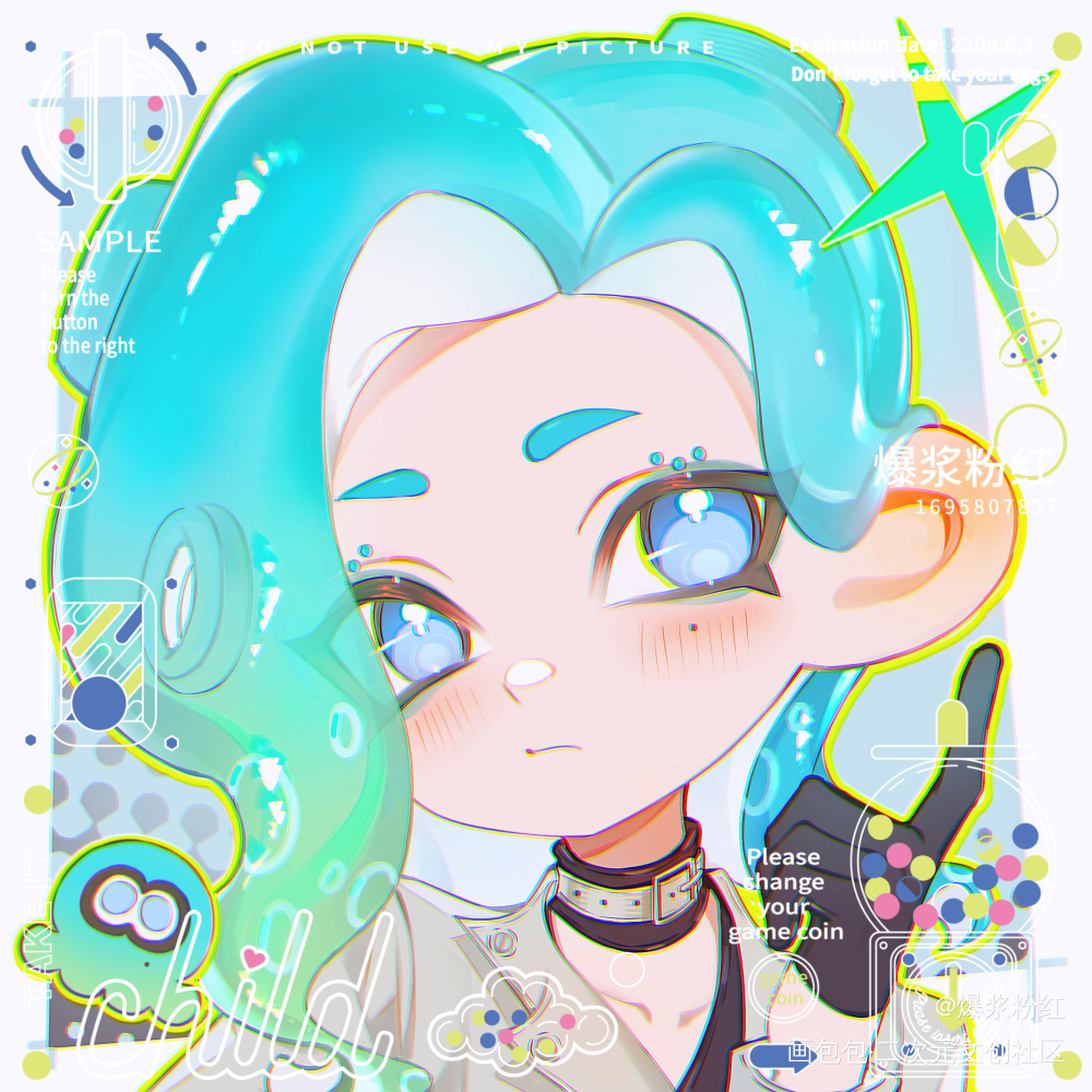海产_平涂日系头像oc绘画作品