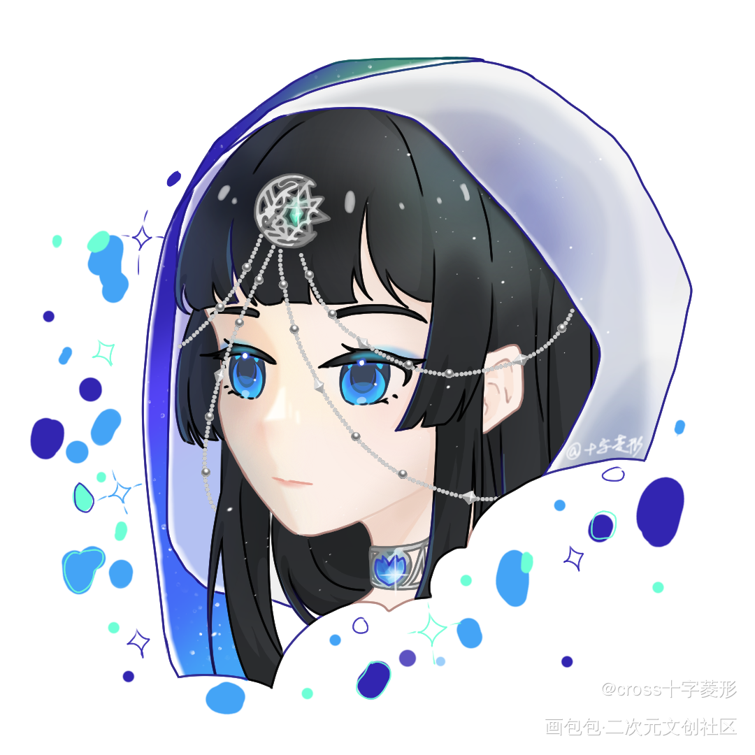 侧颜_若雪寂星之守护神oc绘画作品